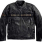 Men's H-D Motorcycle Passing Link Distressed Black Cowhide Leather Jacket. Phil and Gazelle.