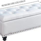 Folding Storage Rectangular Sofa Stool with Storage and hinged lid Leather. Phil and Gazelle.