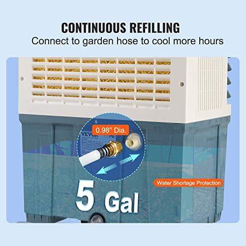 Evaporative Cooler, 1400 CFM Air Cooler, 84° Oscillating Swamp Cooler