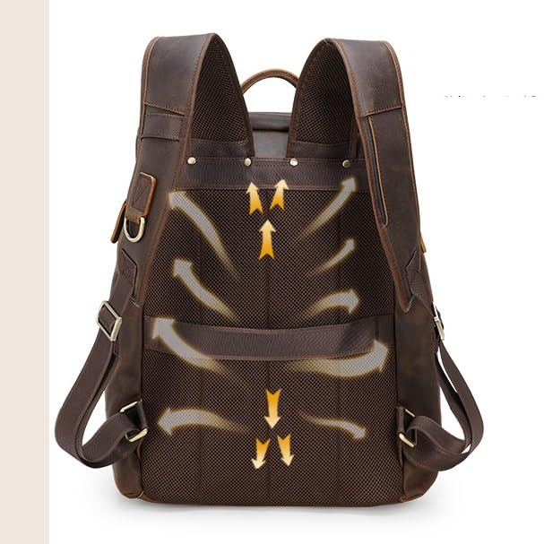 Laptop Backpack Genuine Leather Casual Travel. Phil and Gazelle.