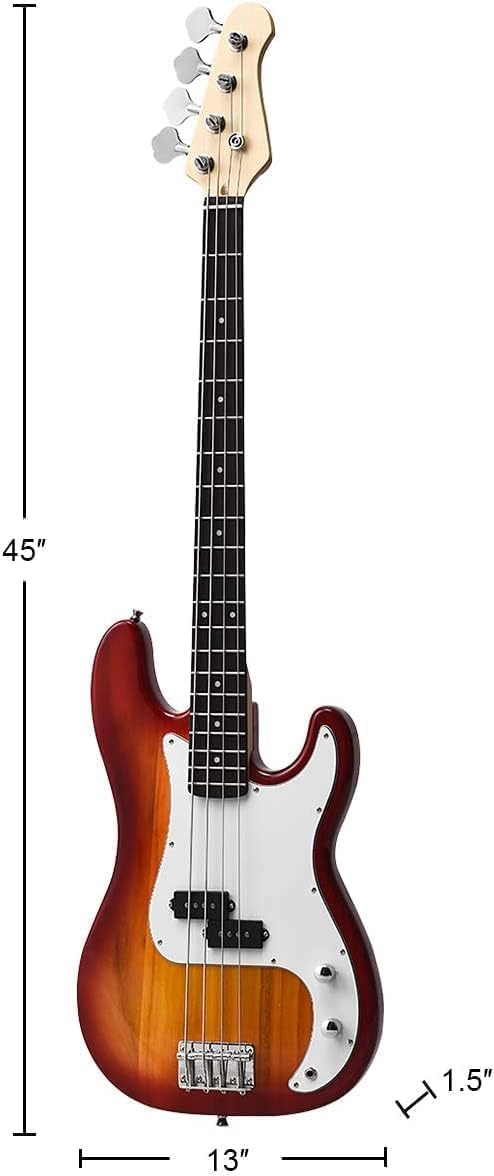 SAFEPLUS 45" Full Size 4 String Electric Bass Guitar kit. Phil and Gazelle.