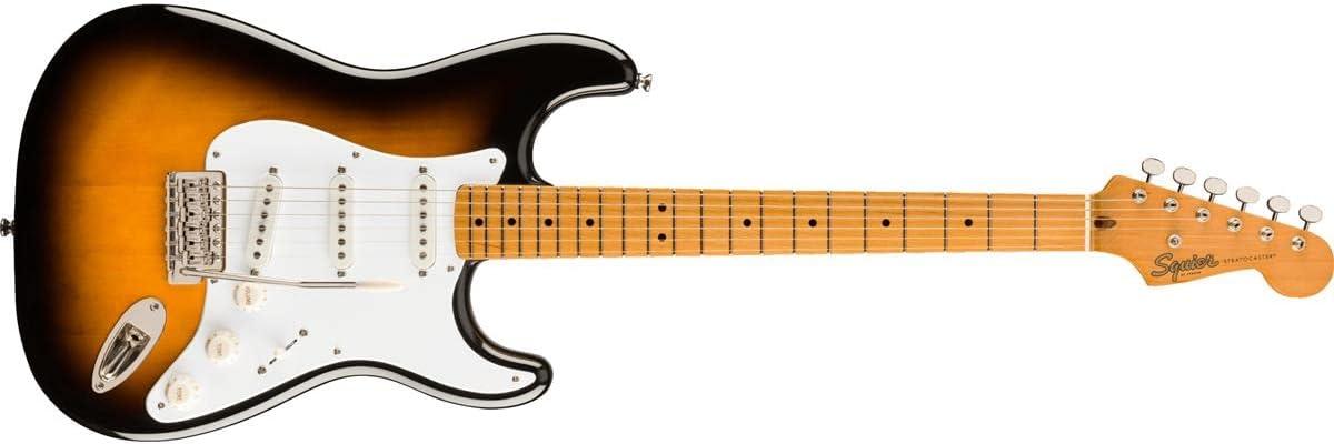 Fender Classic Vibe 6 String Solid-Body Electric Guitar, Right. Phil and Gazelle.