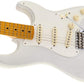 Fender Eric Johnson Stratocaster® Maple Electric Guitar, White Blonde, Maple Fretboard. Phil and Gazelle.