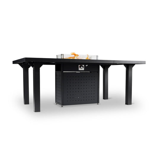 Elegant Outdoor Rectangular Dining Fire Table -Propane Gas Fire Pit Table Phil and Gazelle.