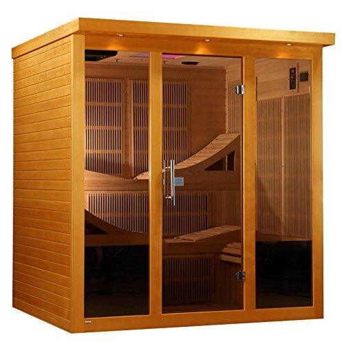 Golden Designs Monaco 6-Person Near Zero EMF Far Infrared Sauna Canadian Hemlock. Phil and Gazelle.