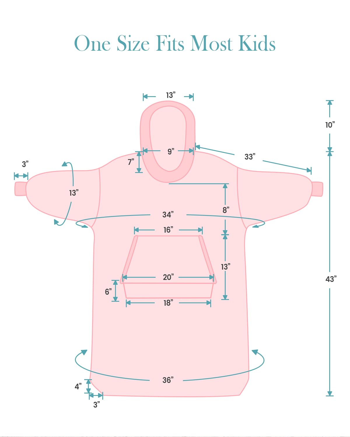 Topblan Blanket Hoodie for Kids, Sherpa Fleece Thick Wearable Blanket with Big Hooded & Gaint Pocket, Warm Comfortable Blanket Sweatshirt, Pink