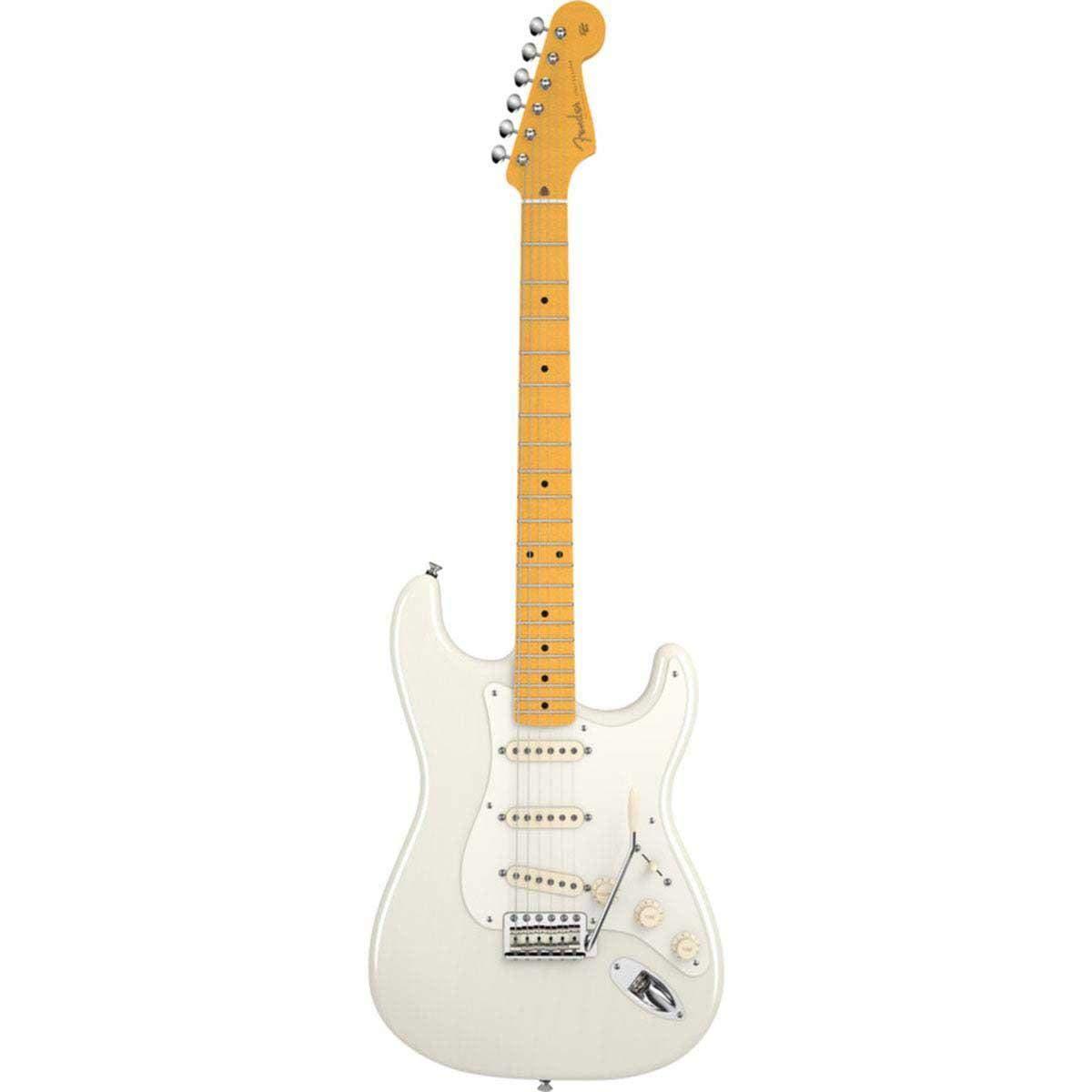 Fender Eric Johnson Stratocaster® Maple Electric Guitar, White Blonde, Maple Fretboard. Phil and Gazelle.