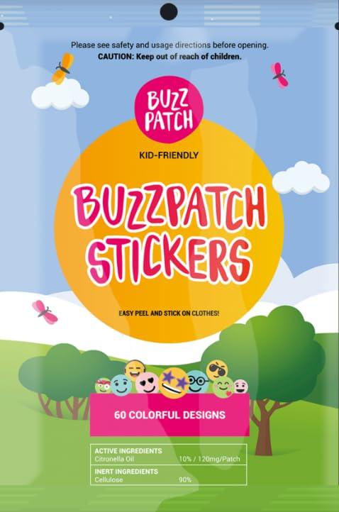 Buzz Patch Stickers for Kids (60 Pack) Phil and Gazelle