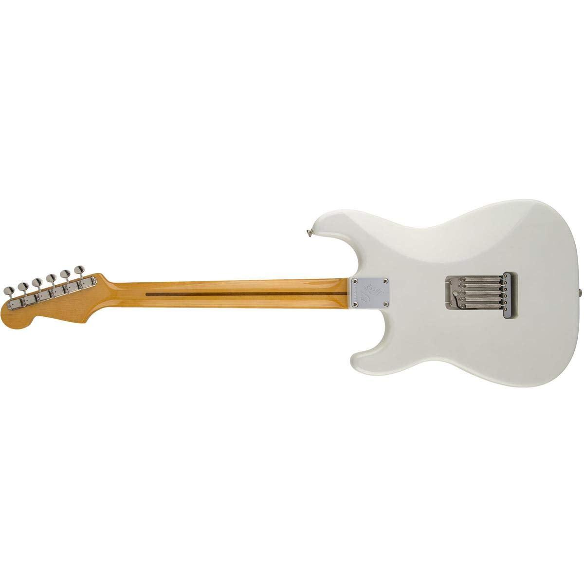 Fender Eric Johnson Stratocaster® Maple Electric Guitar, White Blonde, Maple Fretboard. Phil and Gazelle.