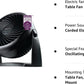 Honeywell HT900C 7" TurboForce® POWER+ Desk/Table Fan, Air Circulator for Small Bedroom, Portable, Wall Mountable, Energy Saving, 3 Speeds, Black