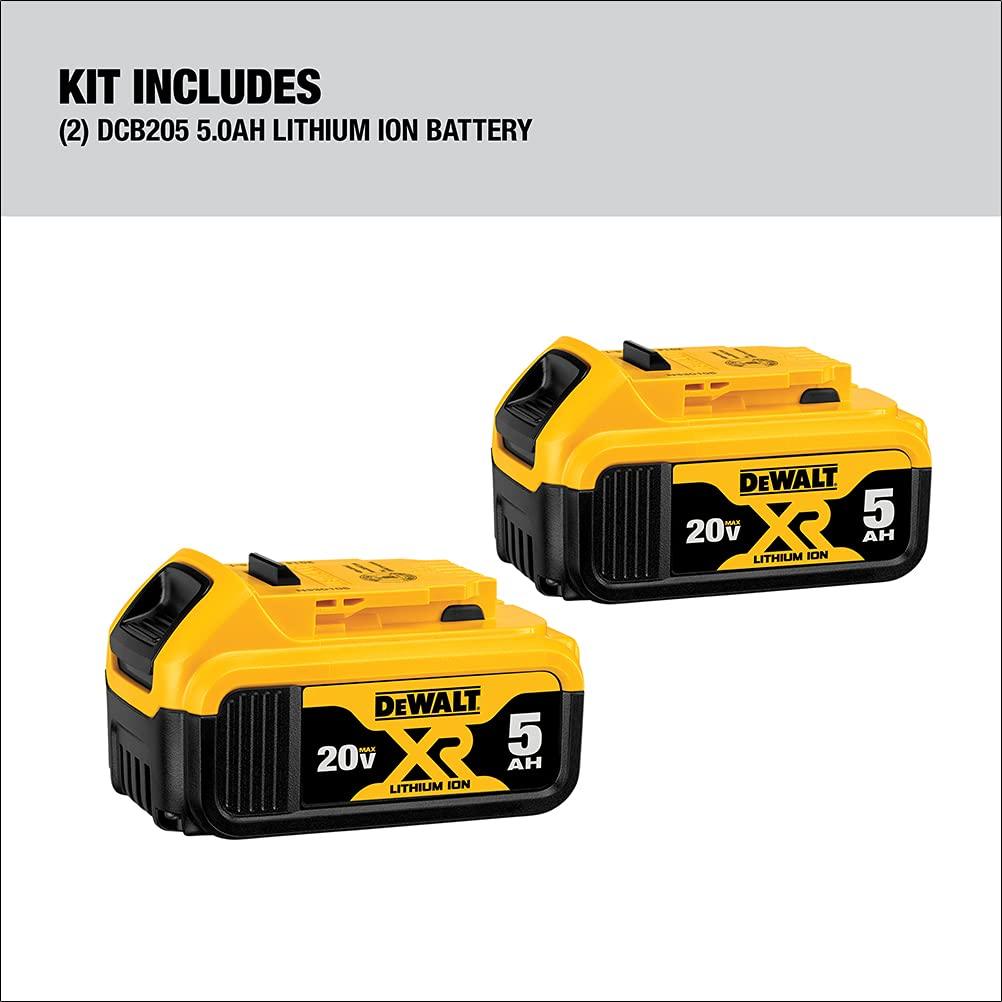 DEWALT 20V Max XR 20V Battery, 5.0-Ah, 2-Pack. Phil and Gazelle.