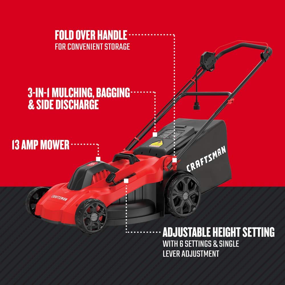 CRAFTSMAN Electric Lawn Mower, 20-Inch, Corded, 13-Ah. Phil and Gazelle.