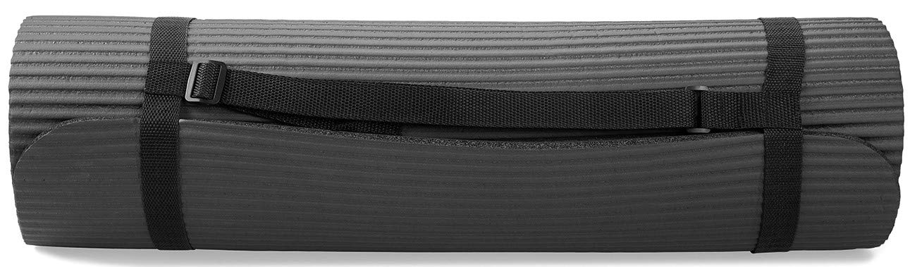 7-Piece Set - Include Yoga Mat with Carrying Strap, 2 Yoga Blocks, Yoga Mat Towel, Yoga Hand Towel, Yoga Strap and Yoga Knee Pad (Gray, 1/2"-Thick Mat) Phil and Gazelle.