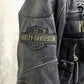 Men's H-D Motorcycle Passing Link Distressed Black Cowhide Leather Jacket. Phil and Gazelle.