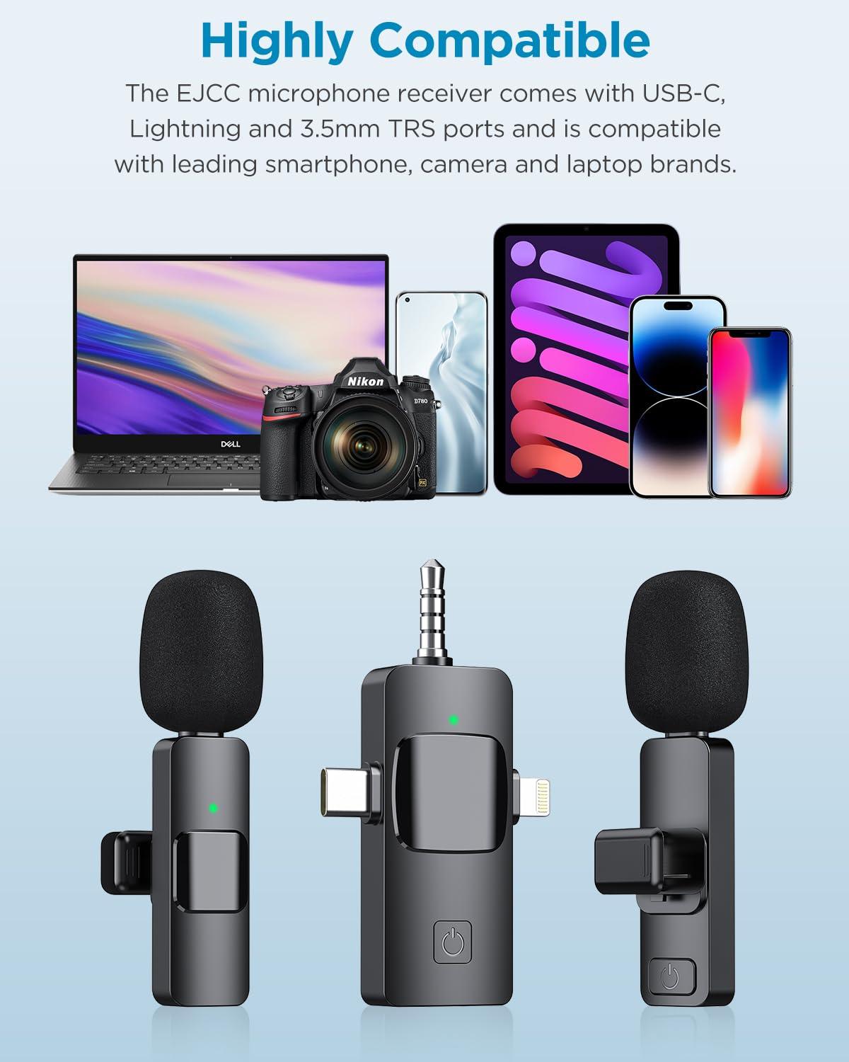 3 in 1 Wireless Microphone for iPhone, Camera, Android, iPad. Phil and Gazelle.