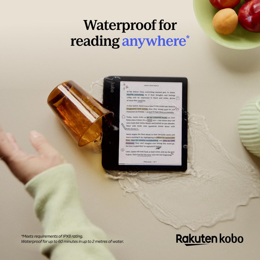 Kobo Libra Colour | eReader | 7” Glare-Free Colour E Ink Kaleido. Phil and Gazelle.