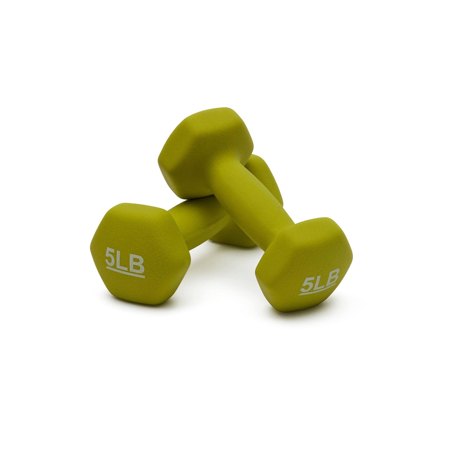 Neoprene Hexagon Workout Dumbbell Hand Weight, 5-Pound, Set of 2. Phil and Gazelle