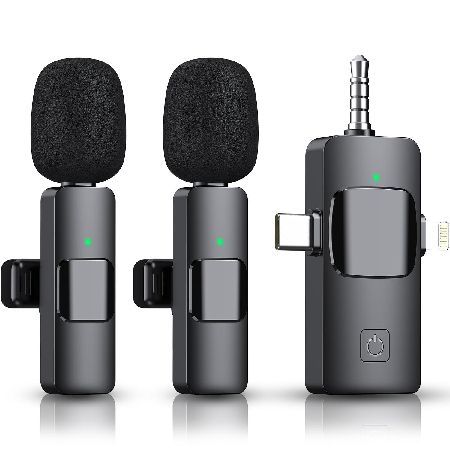 3 in 1 Wireless Microphone for iPhone, Camera, Android, iPad. Phil and Gazelle.