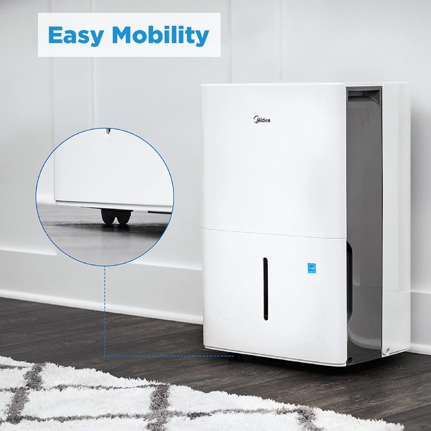 Midea 4,500 Sq. Ft. Energy Star Certified WiFi Enabled Dehumidifier With Reusable Air Filter. Phil and gazelle.