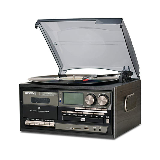 Vinyl Record Player 9 in 1 3 Speed Bluetooth Vintage Turntable. Phil and Gazelle.