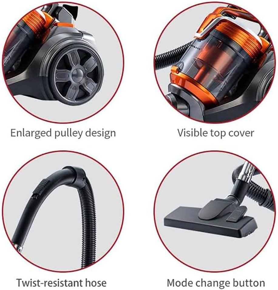 3600W Bagless Cylinder Vacuum Cleaner, Cyclonic Carpet and Hard Floor Cleaner.  Phil and Gazelle.