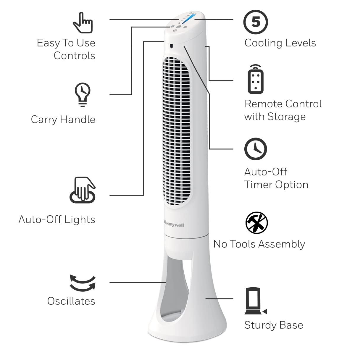 Honeywell HYF260WC QuietSet® Whole Room 40” Tall Tower Fan.