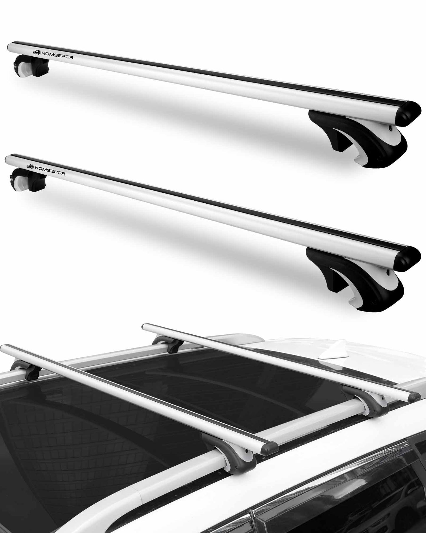 Komsepor Car Roof Rack Cross Bars 55” Thick Aluminum Crossbars. Phil and Gazelle.