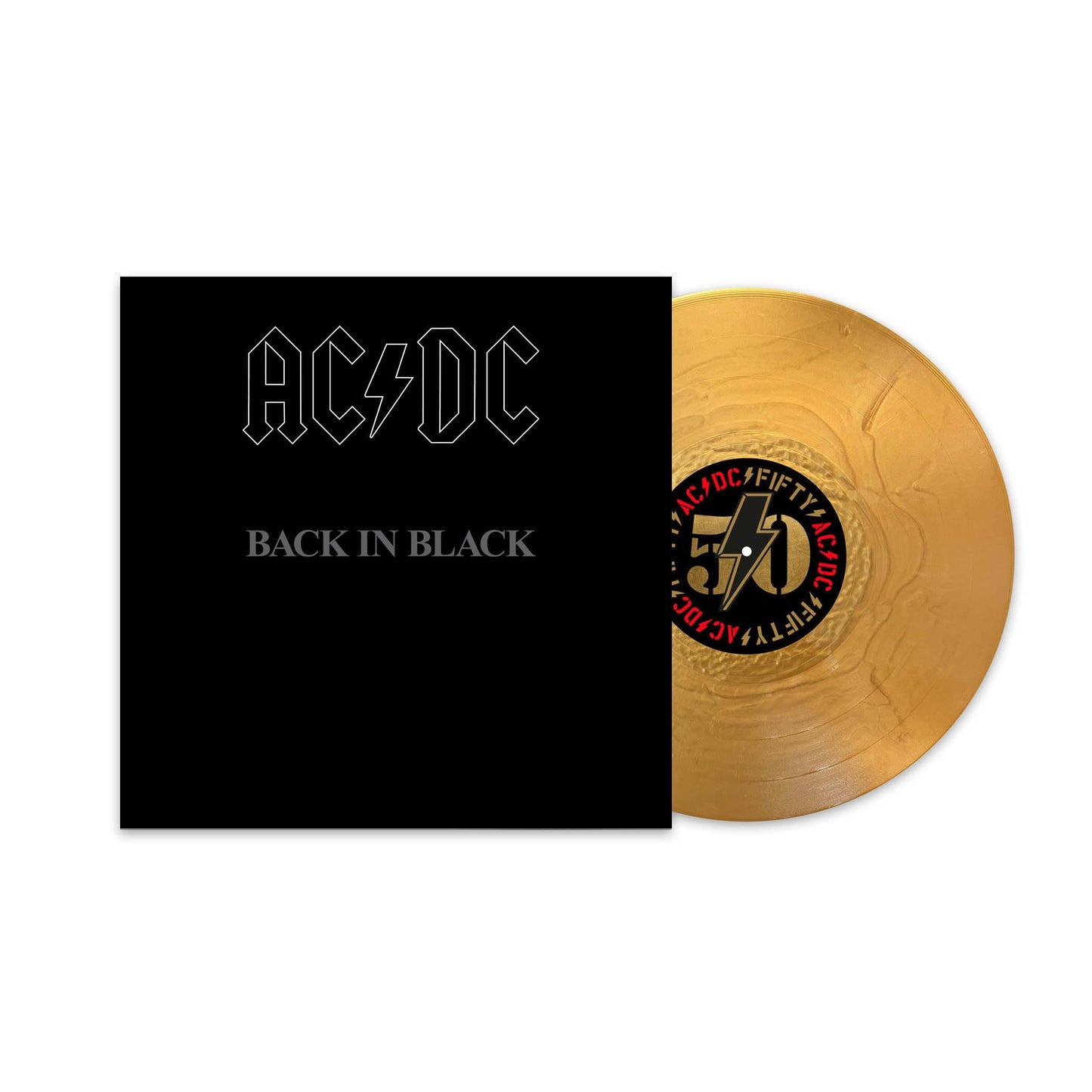 Ac/Dc Back In Black (50th Anniversary Gold Color Vinyl) Album. Phil and Gazelle.