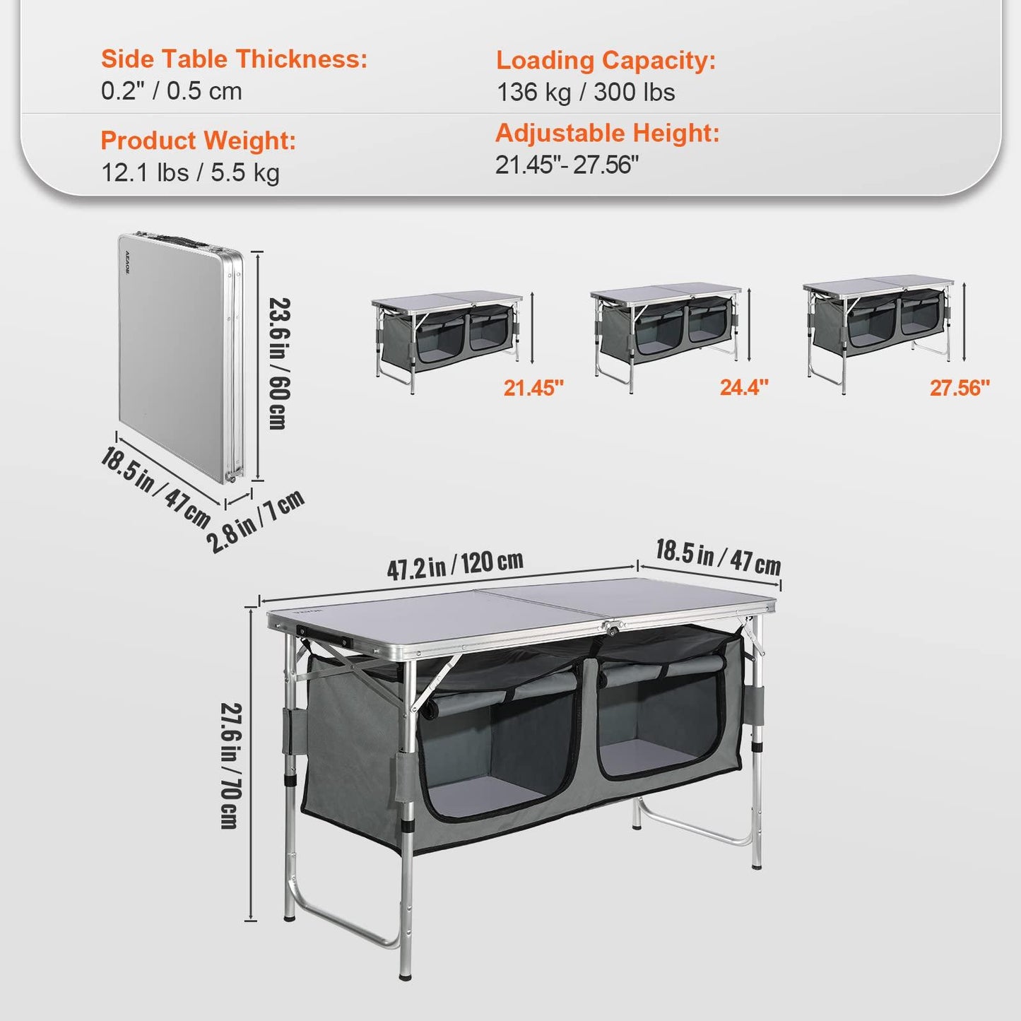 Camping Kitchen Table, Quick Set-up Folding Camping Table. Phil and Gazelle.