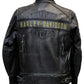 Men's H-D Motorcycle Passing Link Distressed Black Cowhide Leather Jacket. Phil and Gazelle.