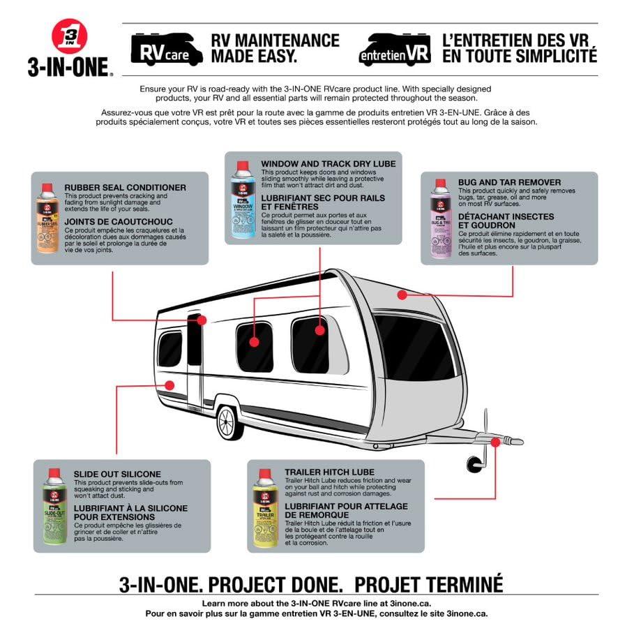 3-IN-ONE RV Care Slide Out Silicone Lube 311g. Phil and Gazelle.