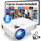 Projector with Two-Way Bluetooth, 1080P with Projector Screen. Phil and Gazelle.