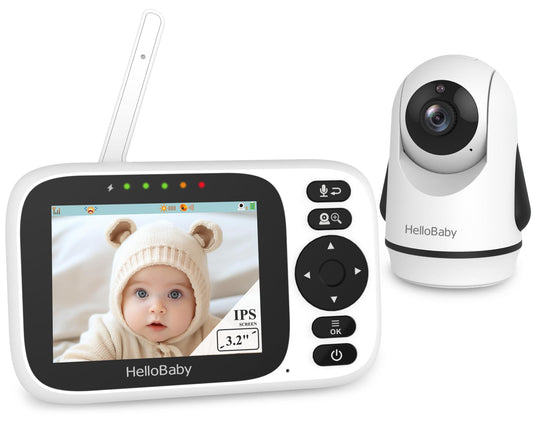 HelloBaby Baby Monitor with 1 Camera,3.2 Inch IPS Screen Video. Phil and Gazelle.