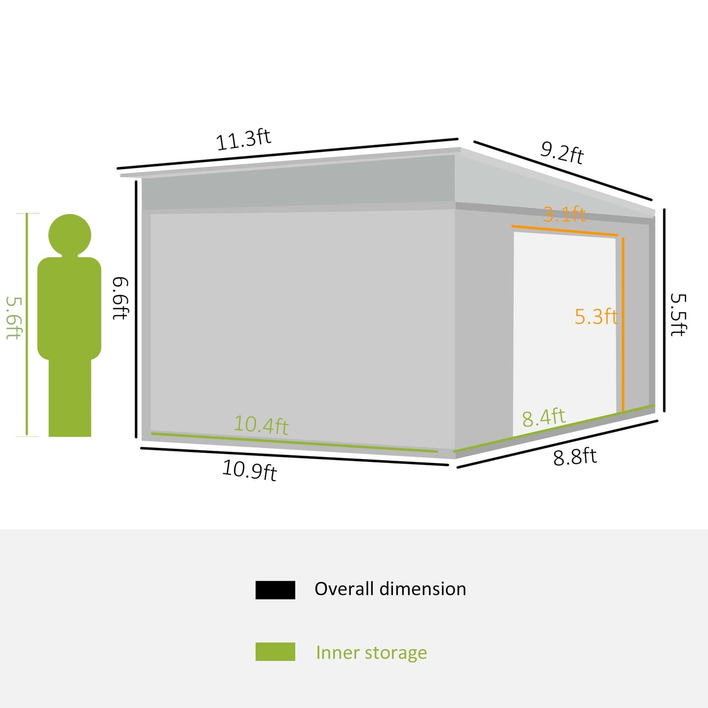 Outsunny 11' x 9' Steel Garden Storage Shed. Phil and Gazelle.