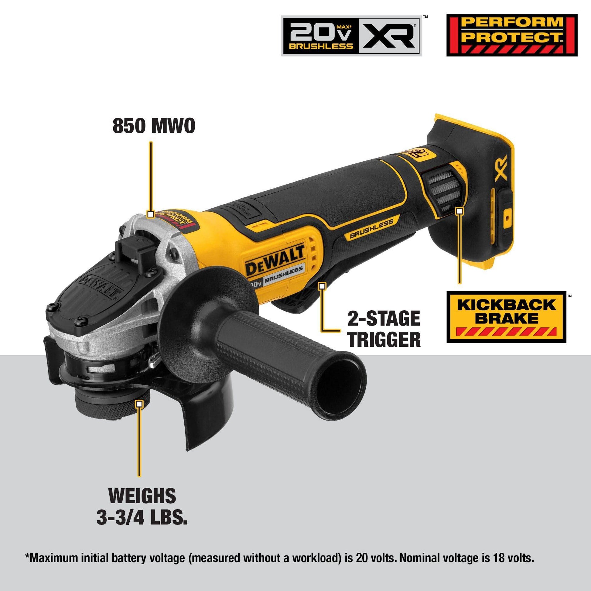 DEWALT 20V MAX* Angle Grinder Tool, Tool Only. Phil and Gazelle.