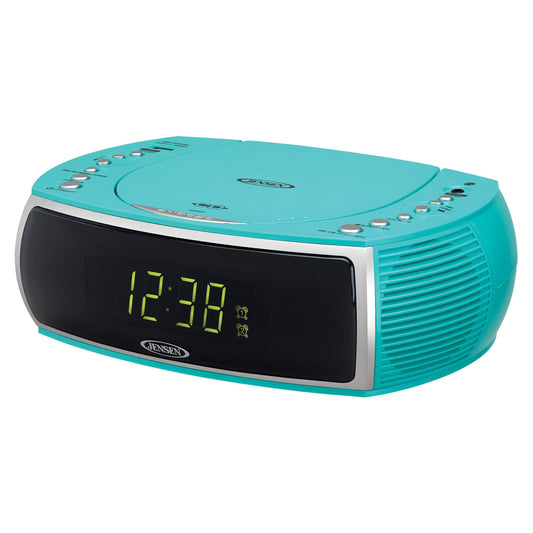 Jensen Turquoise Modern Home CD Tabletop Stereo Clock Digital AM/FM Radio CD Player. Phil and Gazelle.