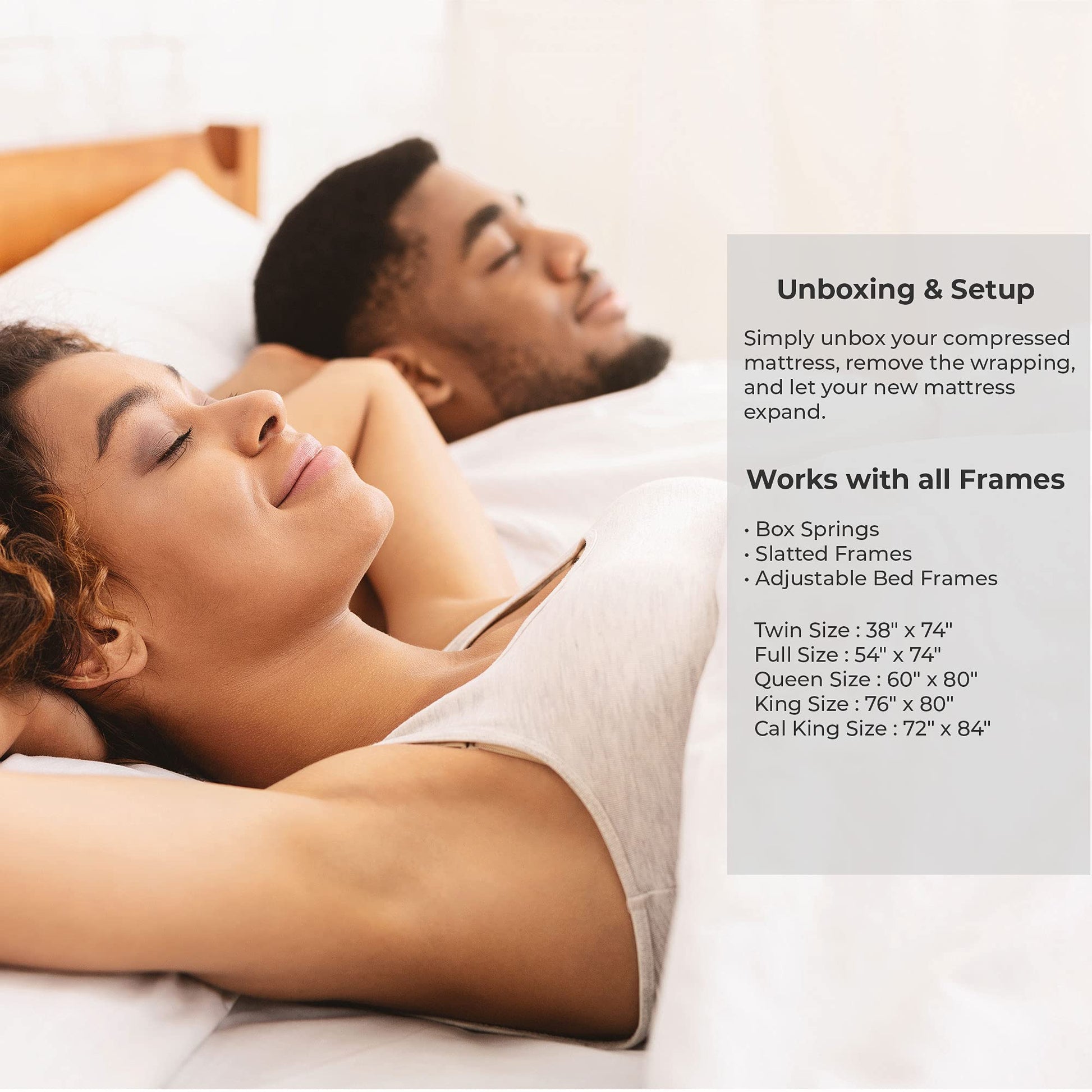 Blissful Nights - King Mattress - Firm 8" Cool Gel Memory Foam. Phil and gazelle Mattress.