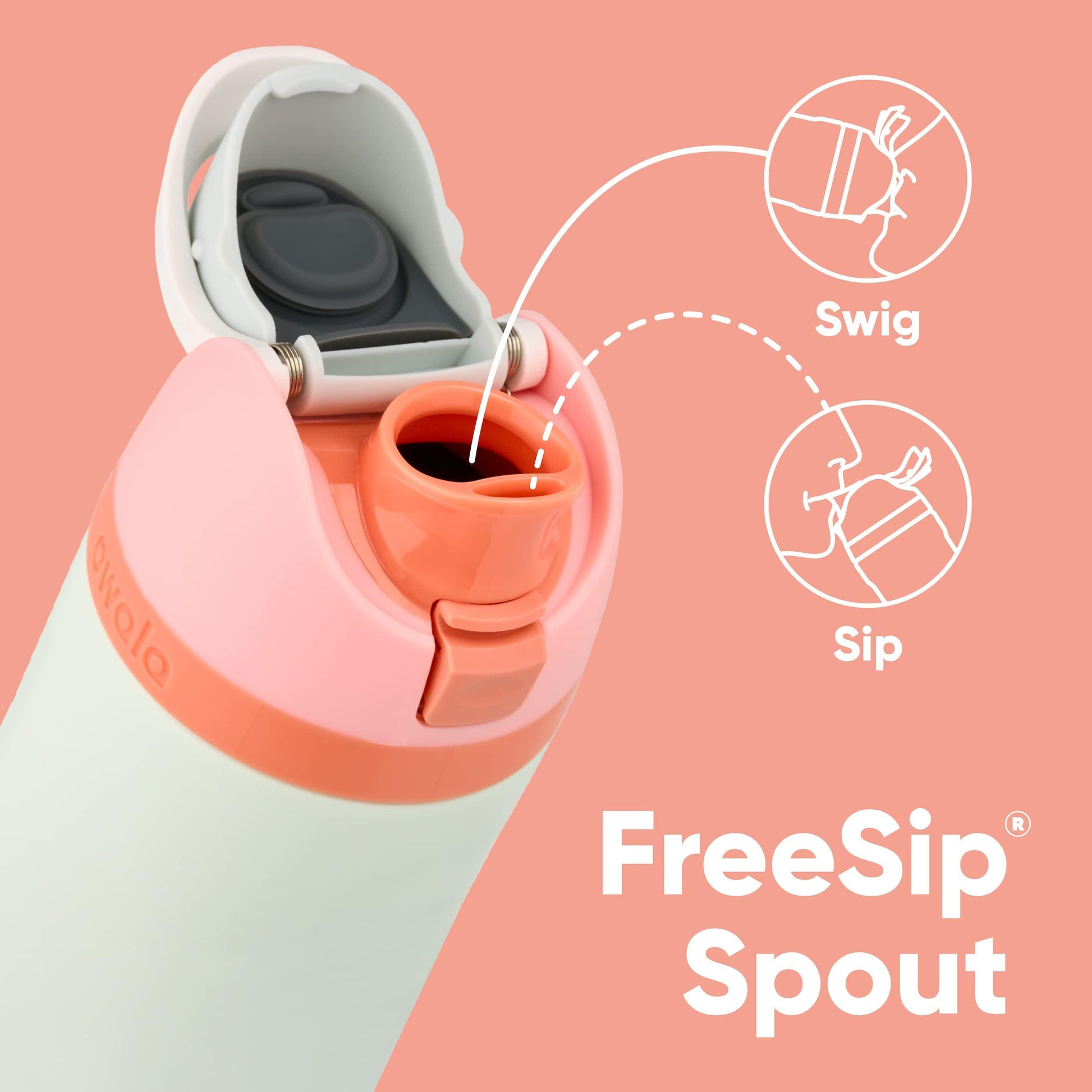 FreeSip Insulated Stainless Steel Water Bottle with Straw. Phil and Gazelle.