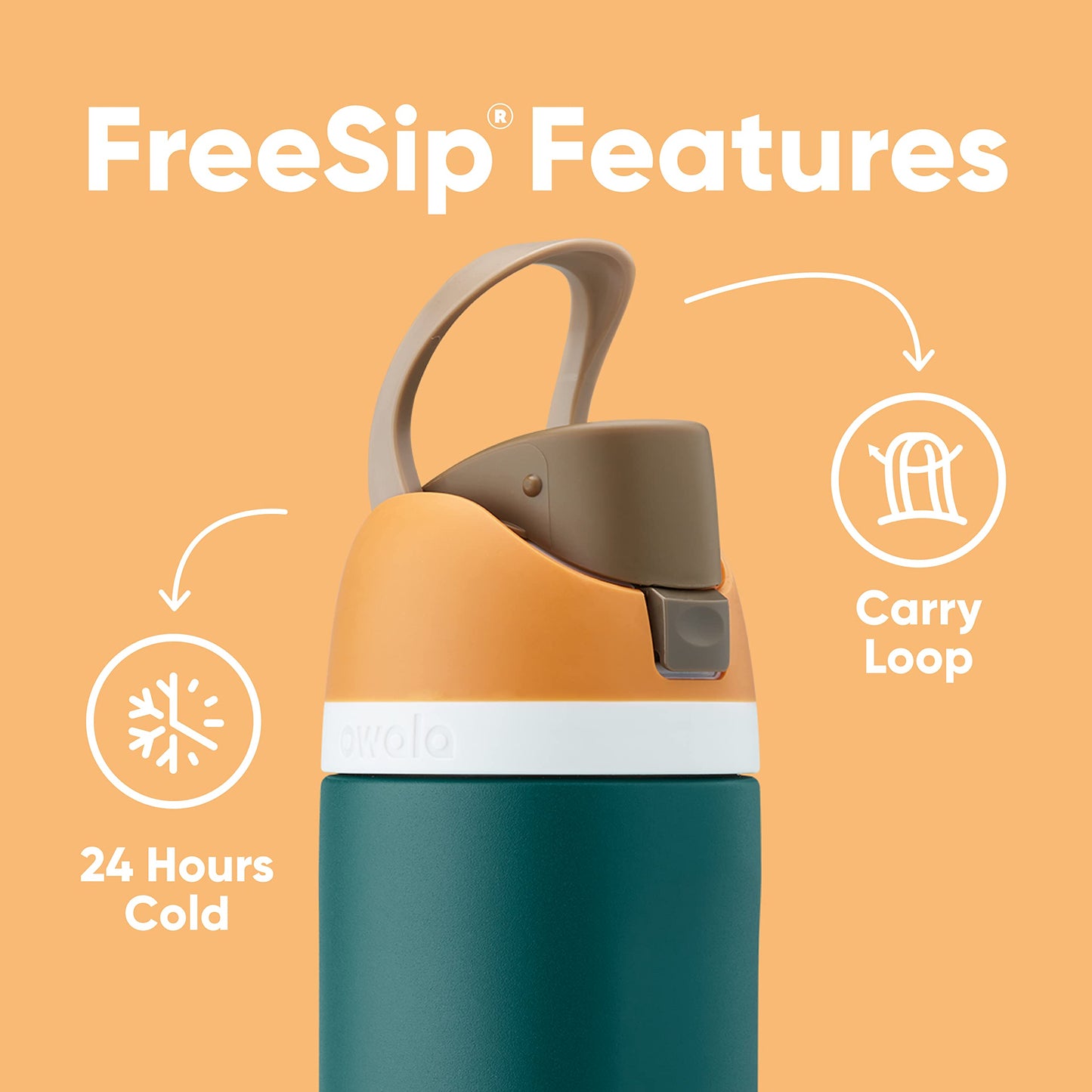 Owala FreeSip Insulated Stainless Steel Water Bottle with Straw. Phil and Gazelle.