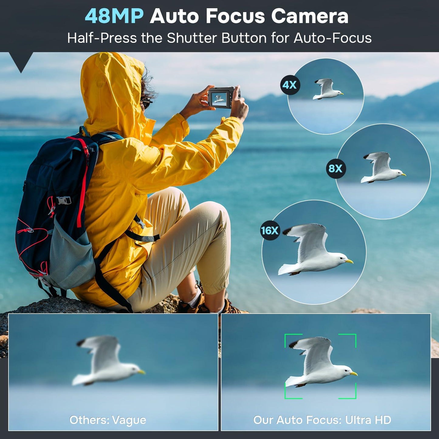 4K Digital Camera for Photography Autofocus, Upgraded 48MP Vlogging. Phil and Gazelle.