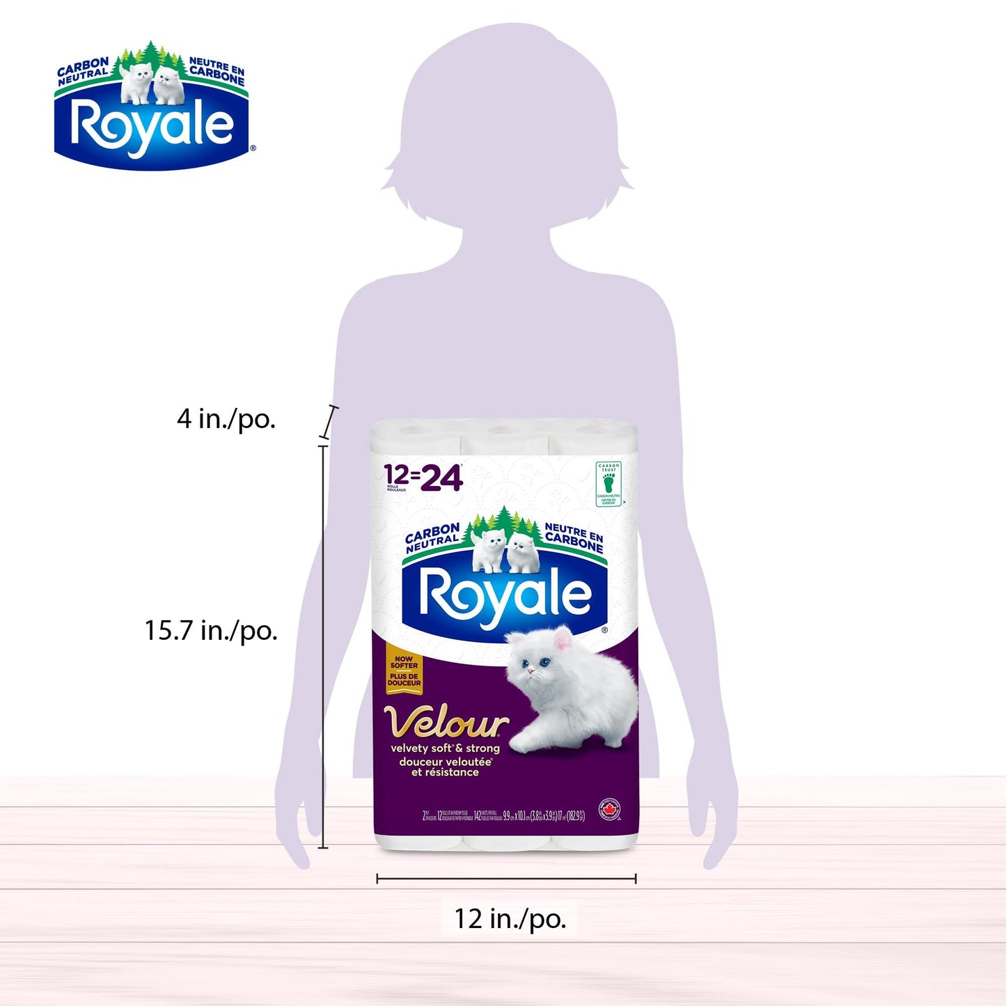 Royale Velour Toilet Paper, 12 Equal 24 Rolls, 142 Bathroom Tissues per roll