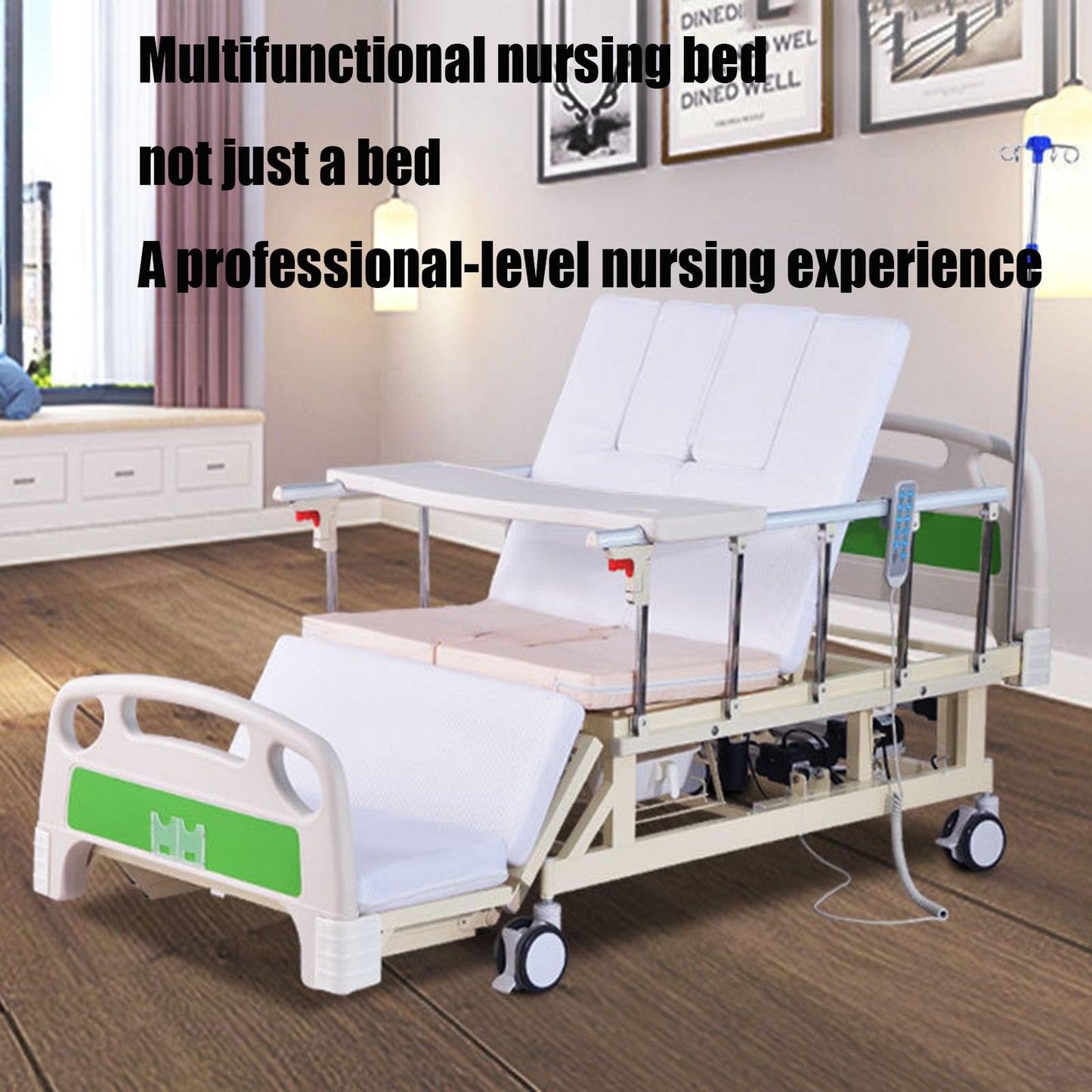 Electric Elderly Care Bed, Equipped with Breathable Mattress and Motor. Phil and Gazelle mattress.