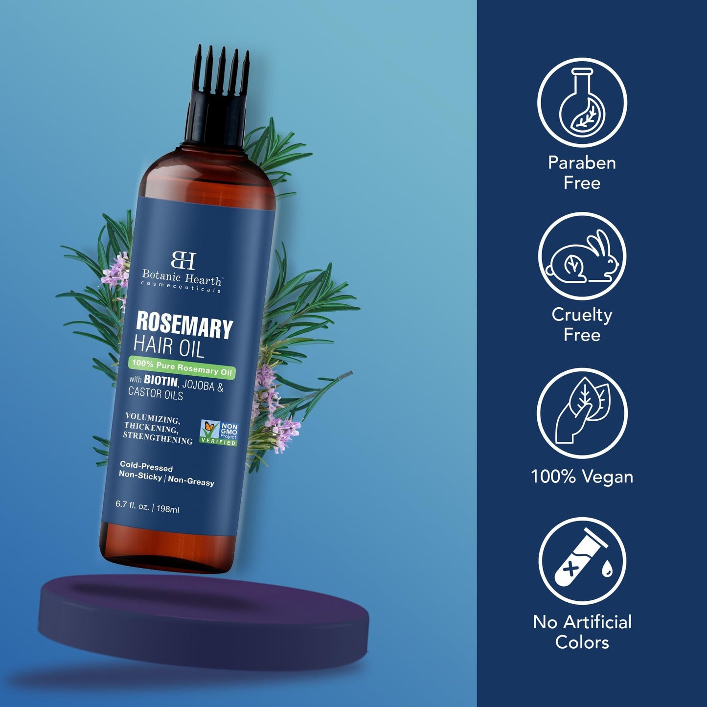 Rosemary Hair Oil with Biotin for Hair Care. Phil and Gazelle.