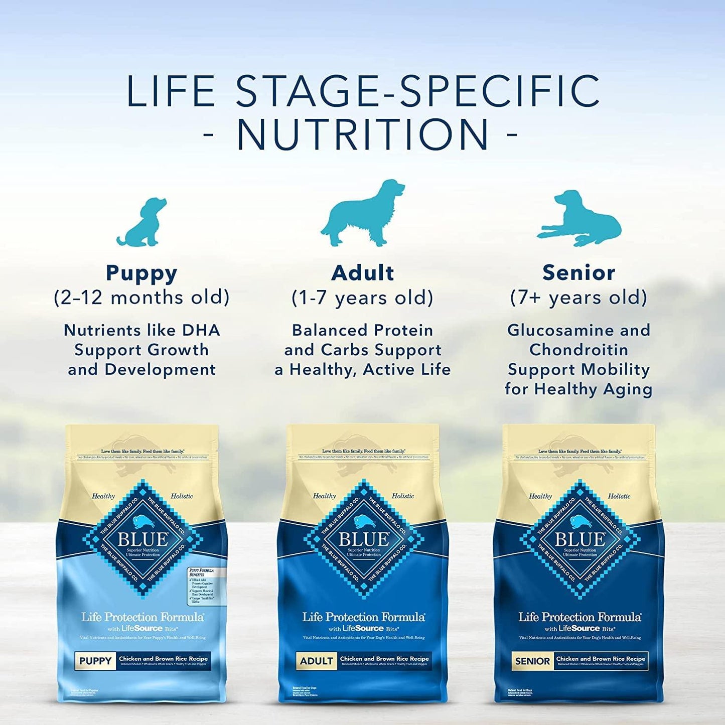 Blue Buffalo Life Protection Formula Adult Dog Food. Phil and Gazelle.