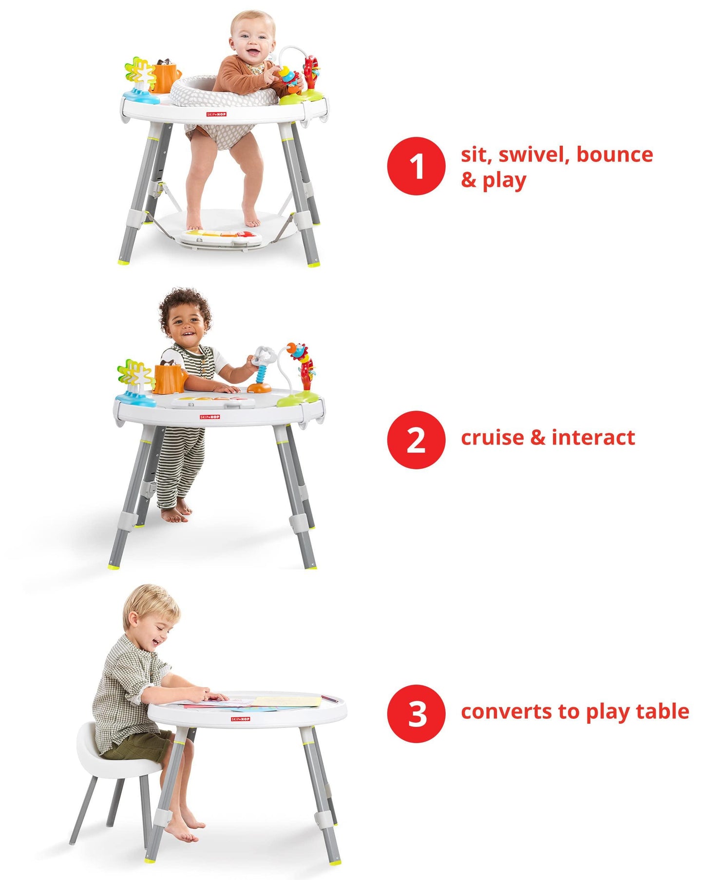 Skip Hop Baby Activity Center: Interactive Play Center with 3-Stage Grow-with-Me Functionality, 4mo+, Explore & More