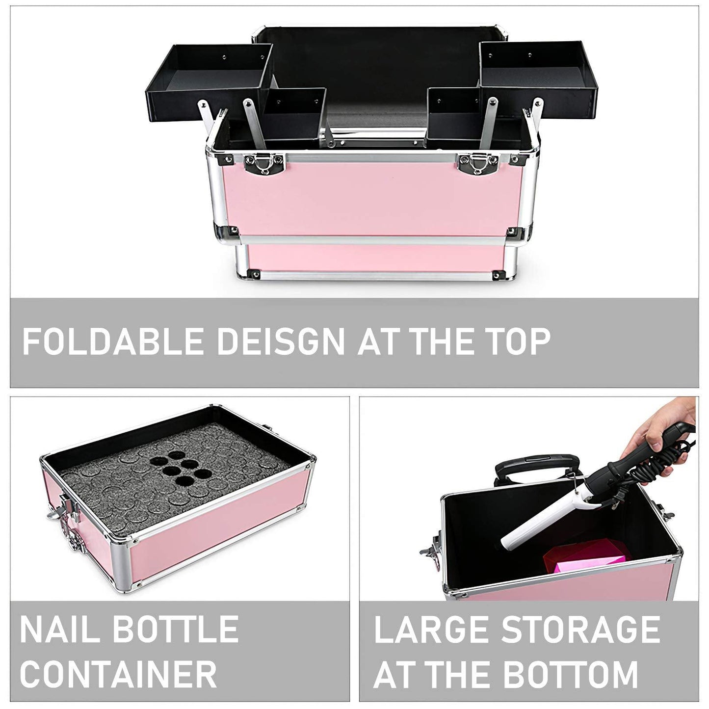 Makeup Rolling Case, GreenLife® 4 in 1 Professional. Phil and Gazelle.