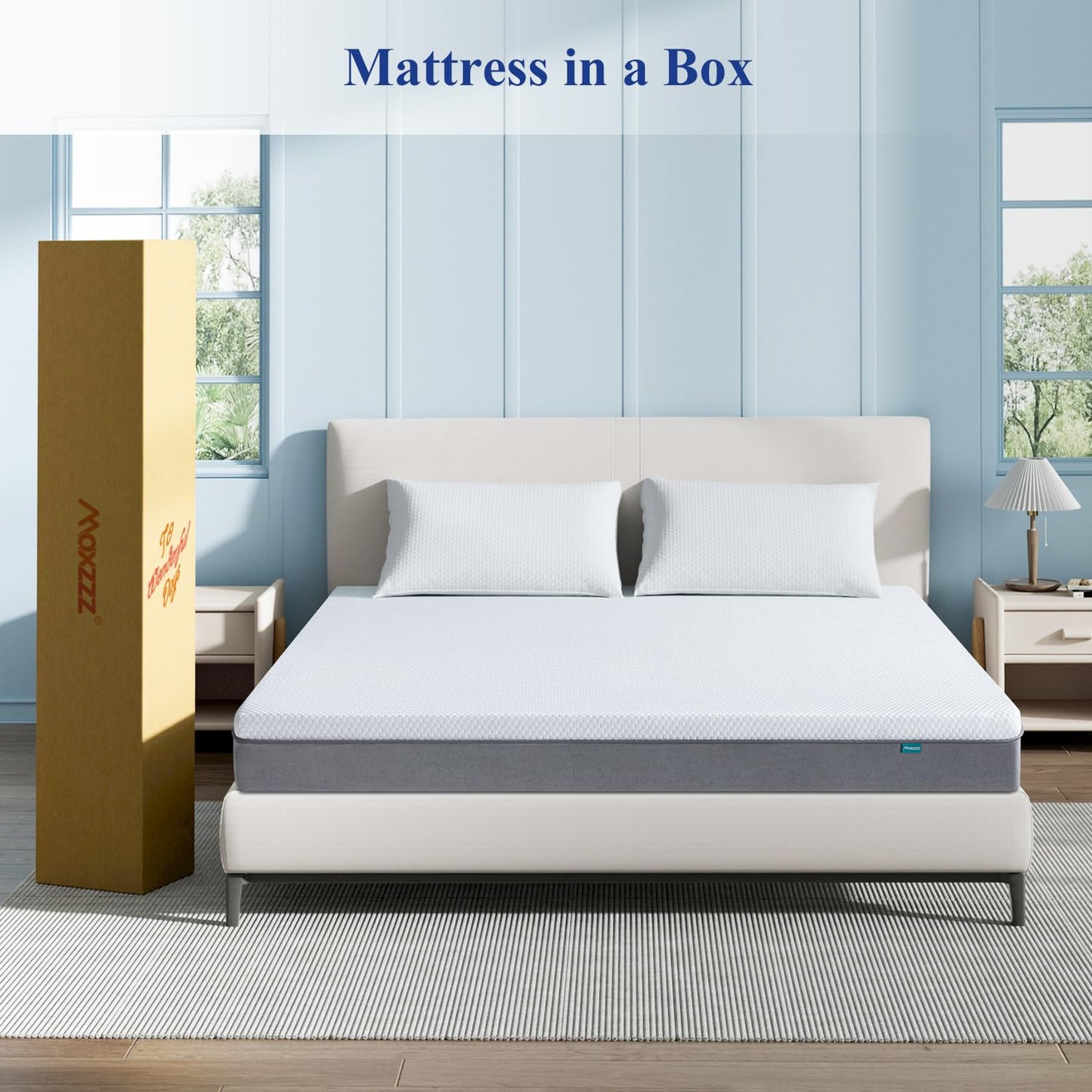 Maxzzz Queen Mattress, 6 Inch Cooling Gel Memory Foam, Breathable Medium Firm Bed Mattresses for Pressure Relief, Cool Sleep, 10 Year Warranty, CertiPUR-US Certified