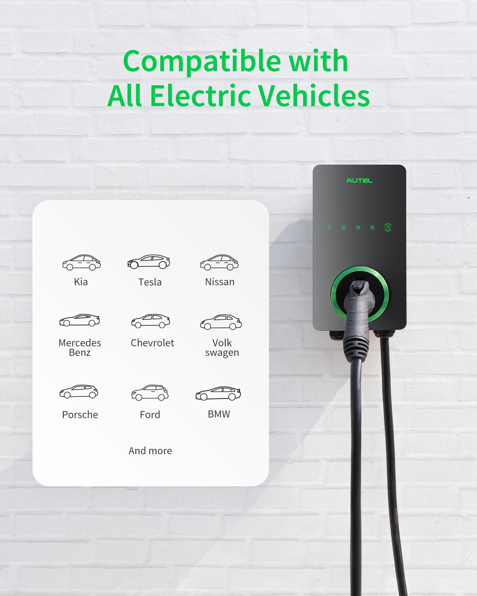 Home Smart Electric Vehicle (EV) Charger up to 50Amp, 240V. Phil and Gazelle.