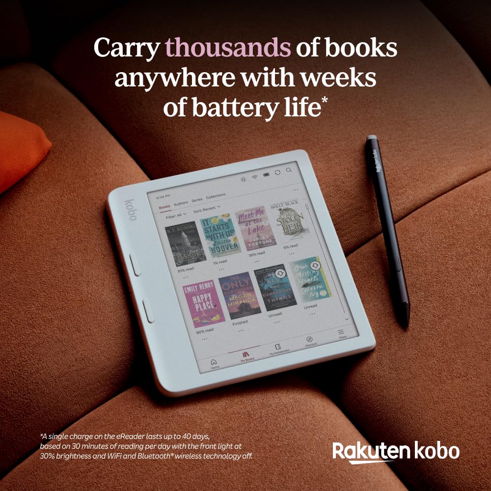 Kobo Libra Colour | eReader | 7” Glare-Free Colour E Ink Kaleido. Phil and Gazelle.