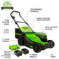 Greenworks 48V 17" Lawn Mower, 2 x 24V 4Ah Batteries Phil and Gazelle